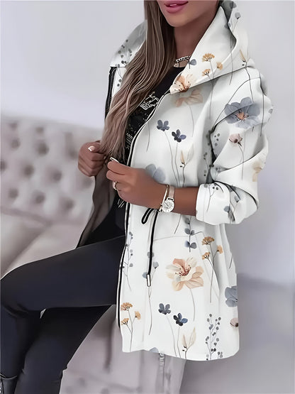 Aline | Blumenmuster Kapuzenjacke für den Alltag