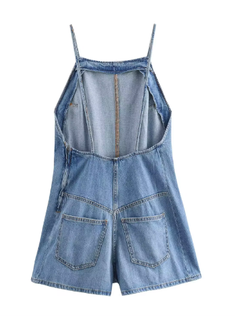 Walburga - Jumpsuit aus Denim-Hosenträgern