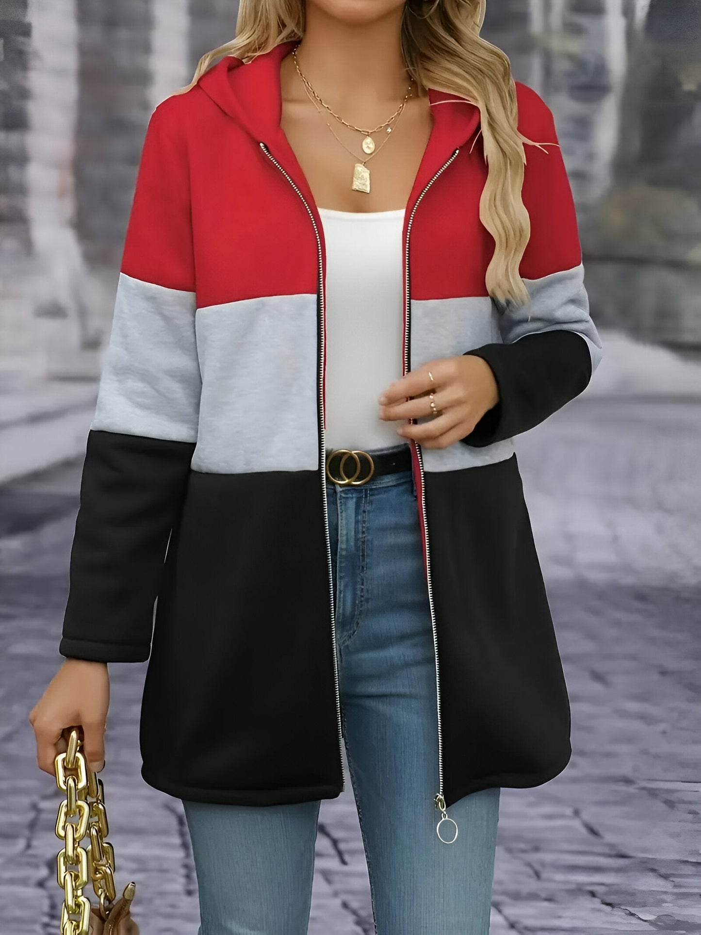 Bernadette | Color Block Kapuzenjacke