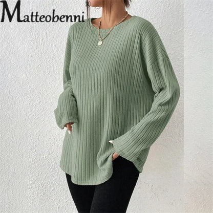 Matteo-benni | Eleganter Pullover mit Grubenstreifen für Frauen