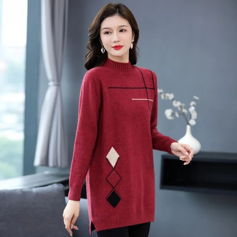 Berry | Damen Pullover Pullover High-End Casual Strickkleid