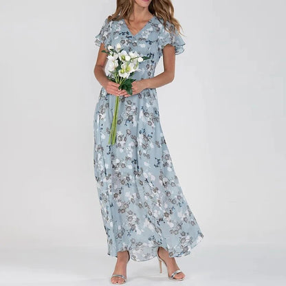 Victoria - Langes Sommerkleid mit Blumenmuster