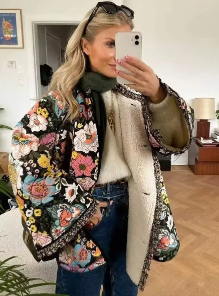 Mahina - Blume Winterjacke für Frauen