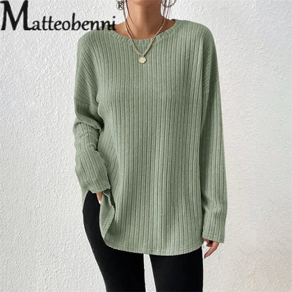 Matteo-benni | Eleganter Pullover mit Grubenstreifen für Frauen