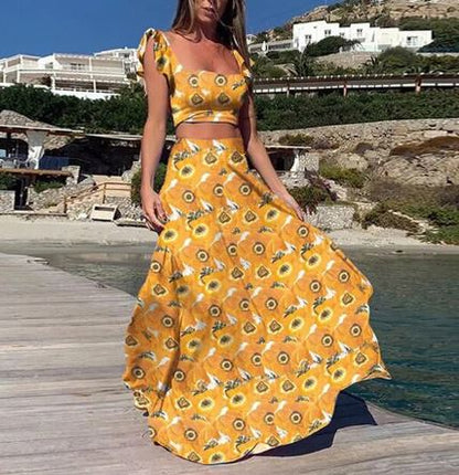 Kiara - Sexy zweiteiliges Sommerkleid mit Boho-Print