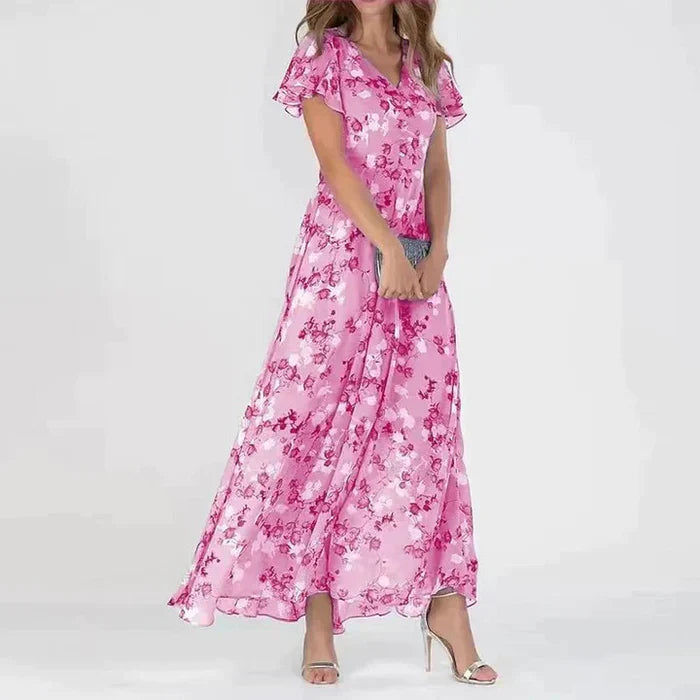 Victoria - Langes Sommerkleid mit Blumenmuster